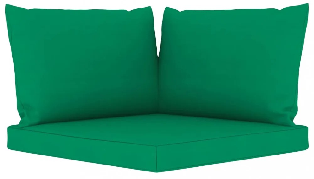 3 db zöld szövet raklapkanapé-párna