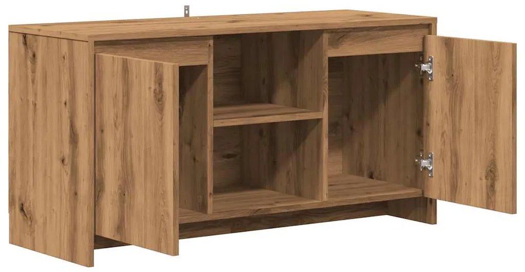 kézműves tölgy színű szerelt fa TV-szekrény 102x37,5x52,5 cm