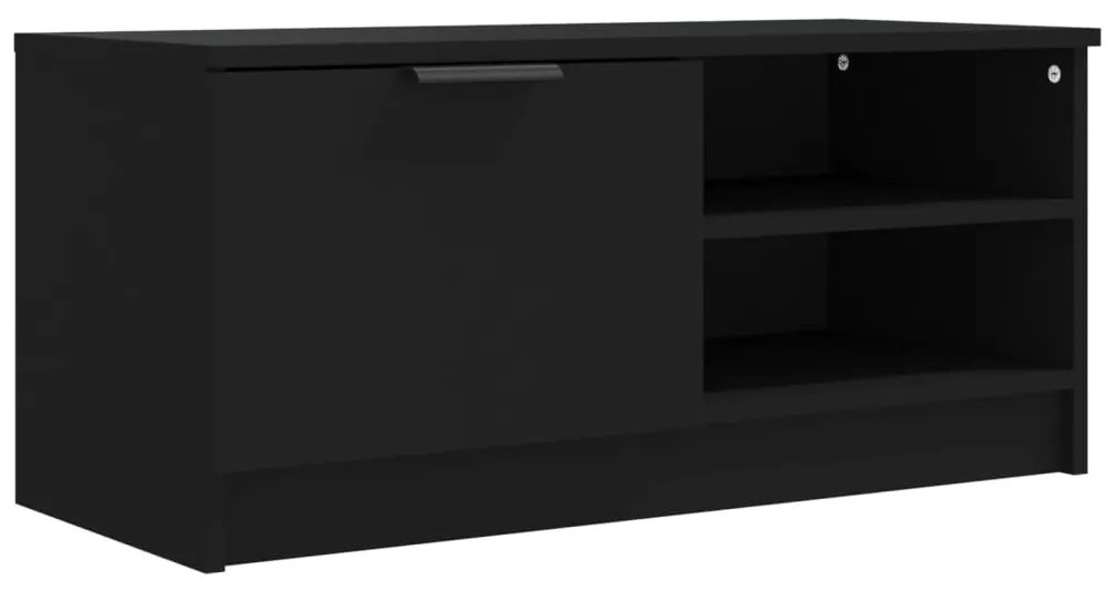 2 db fekete szerelt fa TV-szekrény 80 x 35 x 36,5 cm
