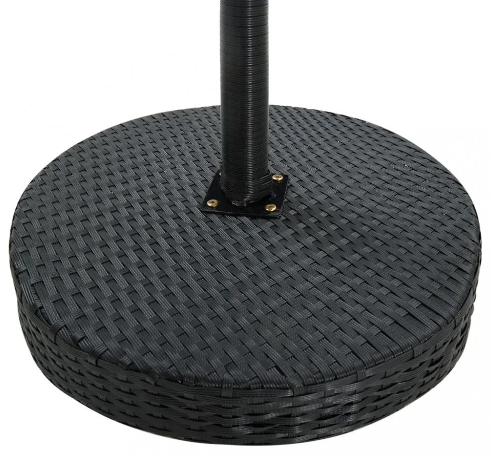 3 részes fekete polyrattan kültéri bárszett párnákkal