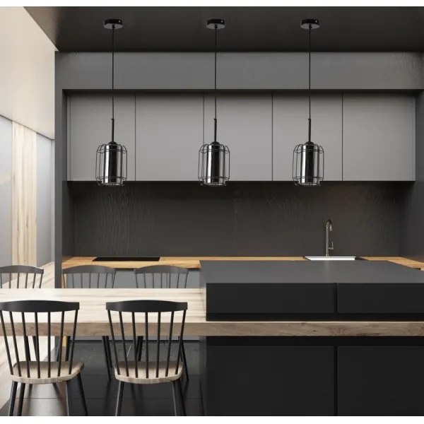 Csillár zsinóron JONERA 1xE27/40W/230V fekete