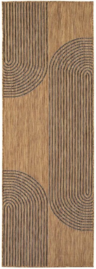Fekete-barna kültéri-beltéri futószőnyeg 80x250 cm Mira 1453 – Ayyildiz Carpets