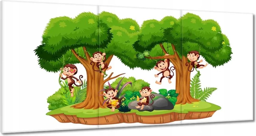 Vászonkép 60x30 Játékos majmok a dzsungelben