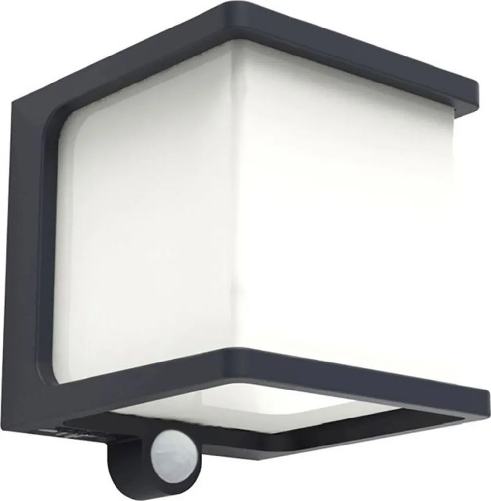 LUTEC 6940101125 DOBLO Fali Lámpa Mozgásérzékelővel Antracit LED IP44