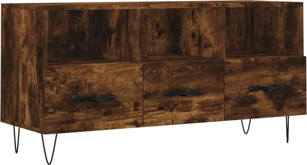 vidaXL füstös tölgy színű szerelt fa TV-szekrény 102 x 36 x 50 cm