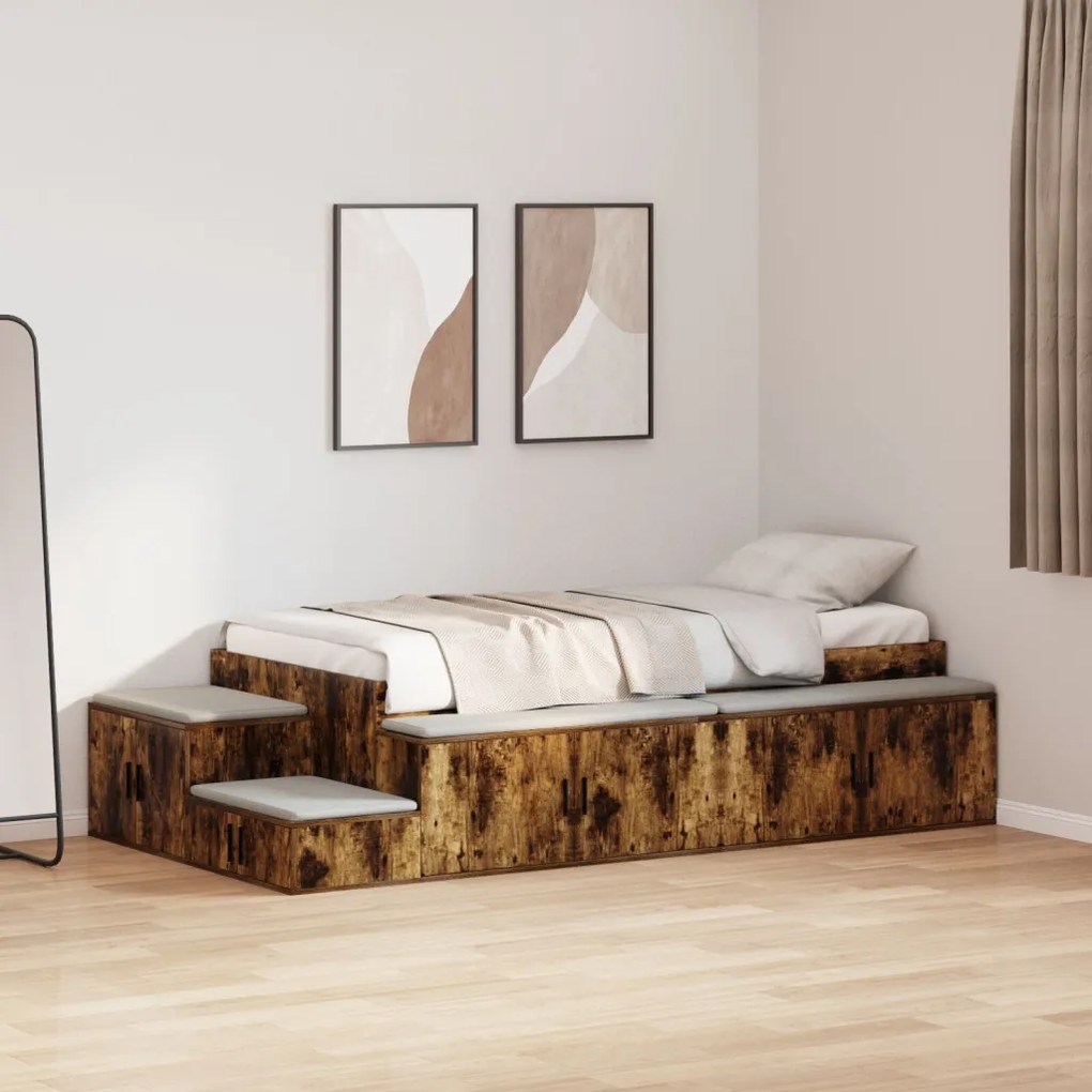 Füstölt Tölgy Ágykeret 90x200 cm