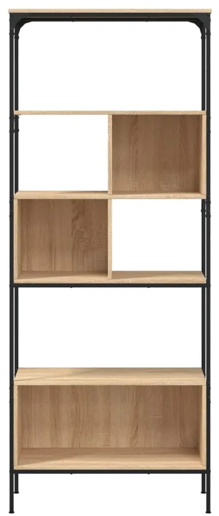 5 szintes sonoma tölgy színű fa könyvespolc 76 x 33 x 188,5 cm