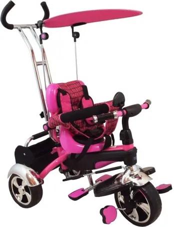 Baby Mix tricikli tolókarral - rózsaszín