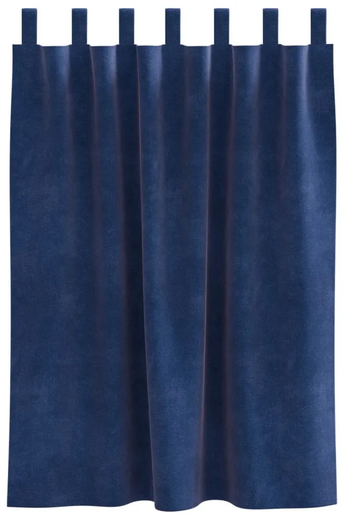 Függönyök Húzó Hurokkal 2 db Sötétkék Pamut