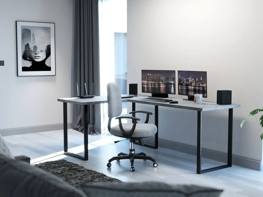 Sarok PC asztal Vintid (szürke beton). 1054974