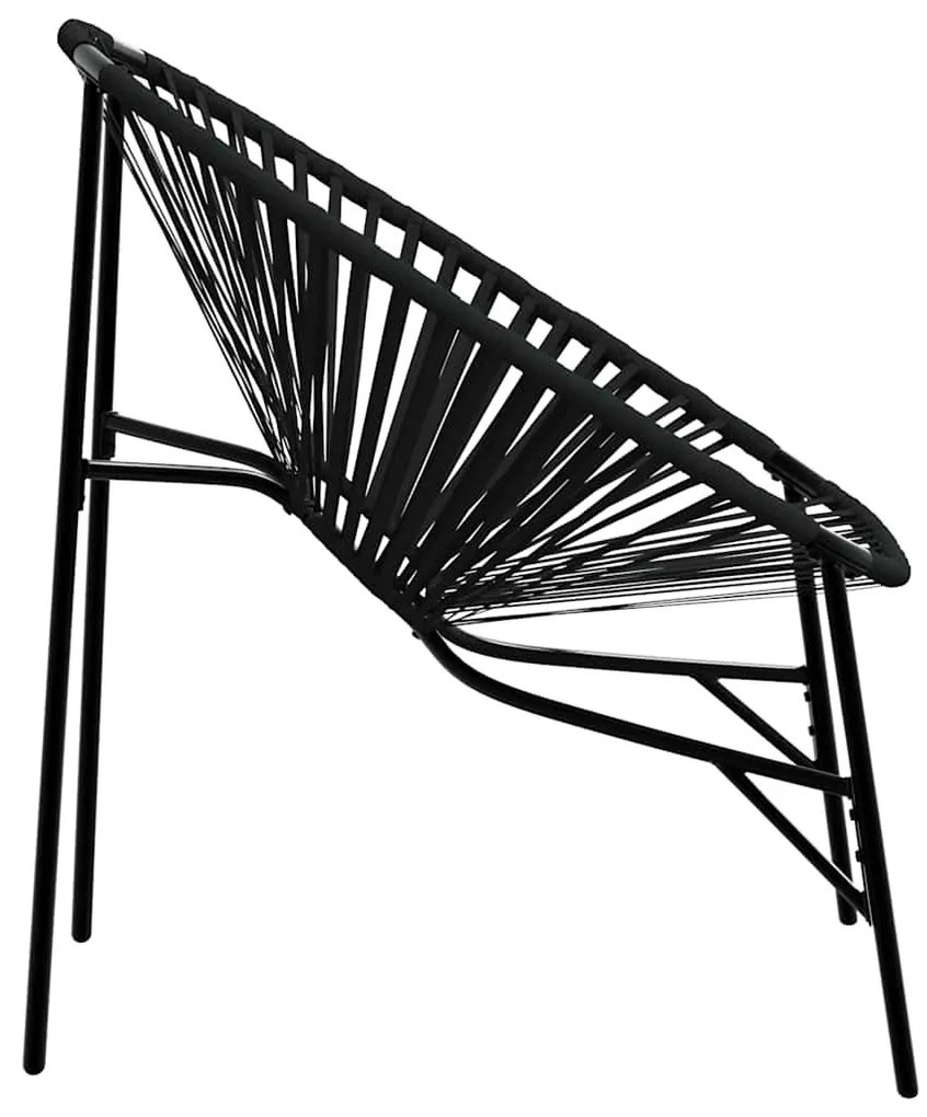 fekete polyrattan kerti tojás szék