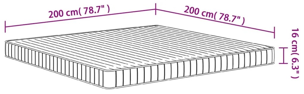 vidaXL közepesen puha habmatrac 200x200 cm