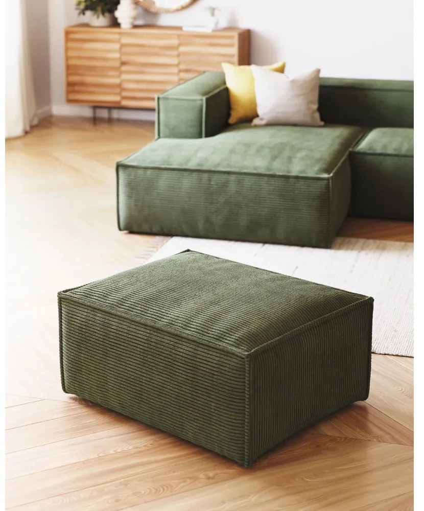 Zöld kordbársony lábtartó Blok – Kave Home