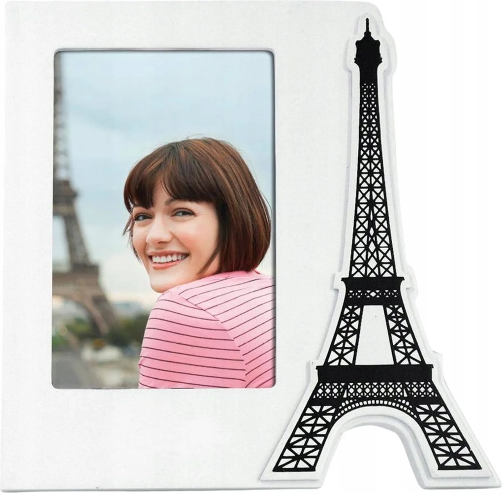 Képkeret 13x18 fehér Párizs Eiffel-torony ajándék