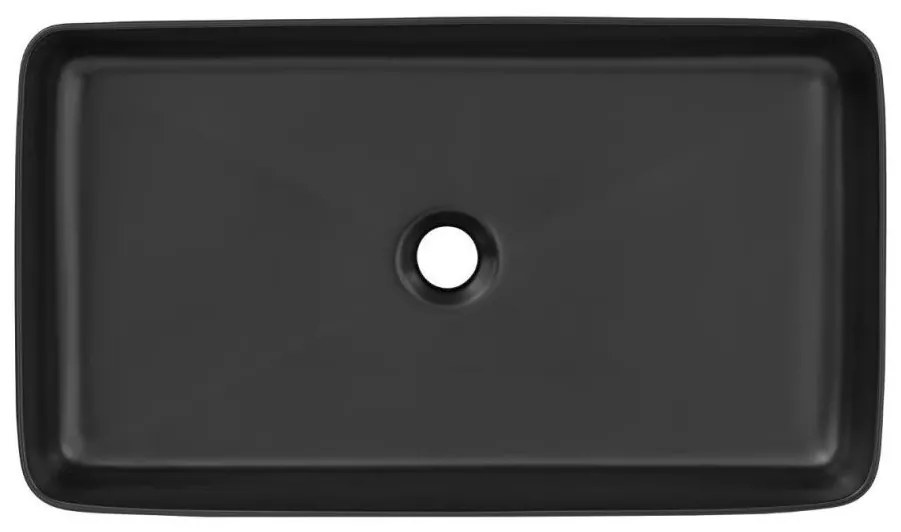Eros SLIM 2 - PULTRA ültethető - Top Counter - porcelán mosdó - MATT FEKETE - 61 x 35 x 11 cm