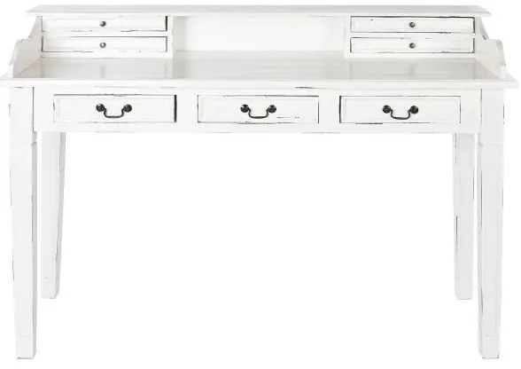 Vintage íróasztal fa 150x57x100 cm antik fehér