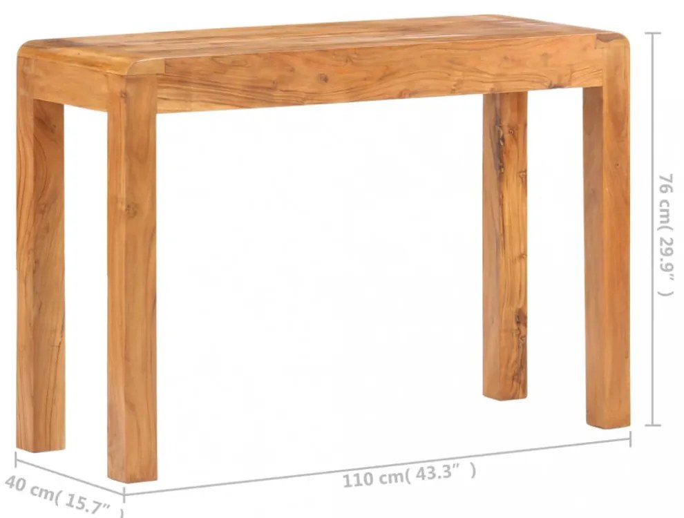 vidaXL tömör akácfa konzolasztal mézszínű felülettel 110 x 40 x 76 cm