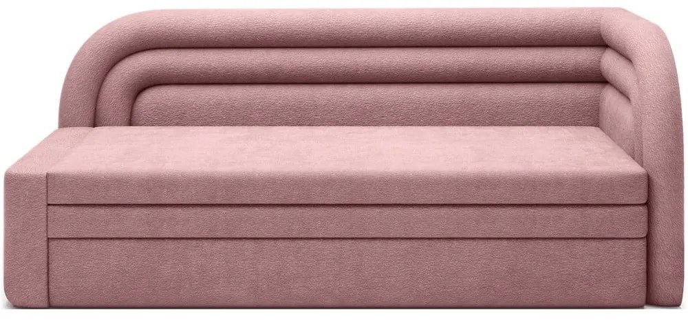 Rózsaszín zsenília kinyitható-tárolóhelyes kanapé jobb oldali 223 cm Fabillo – ELTAP