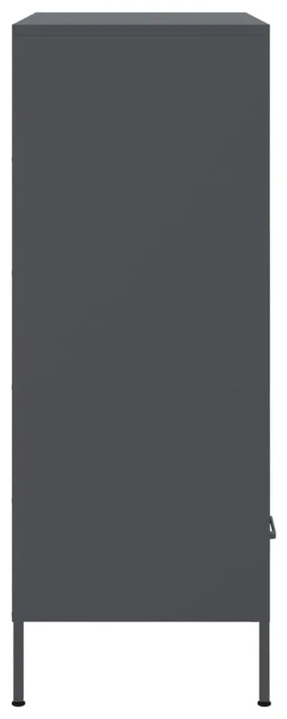 antracitszürke acél magasszekrény 68 x 39 x 101,5 cm