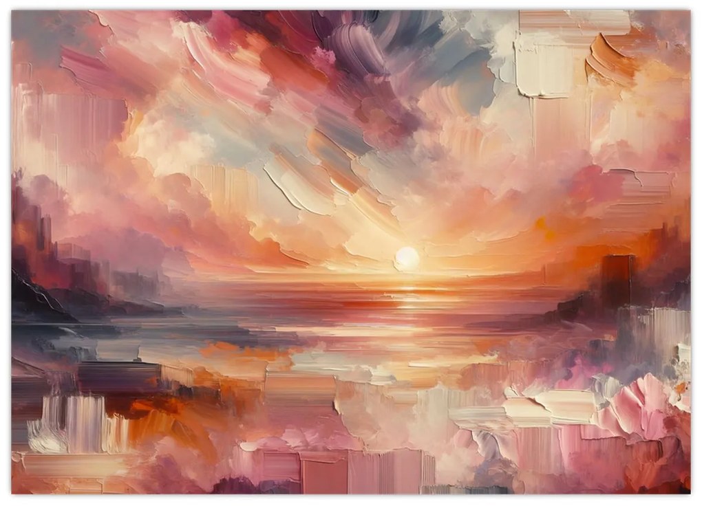 Üveg kép - Festett alkonyat (70x50 cm)