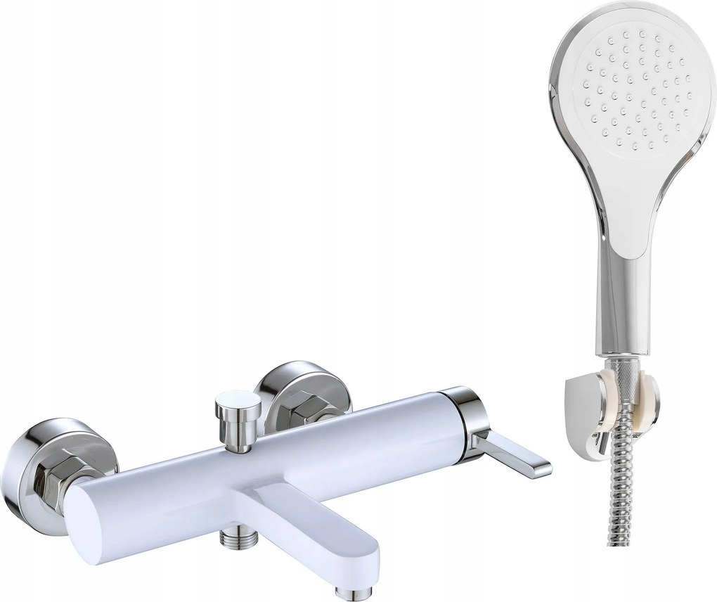 Fali Kád Csaptelep Fehér Króm Rea Polo Zuhanyfej Kifolyócső