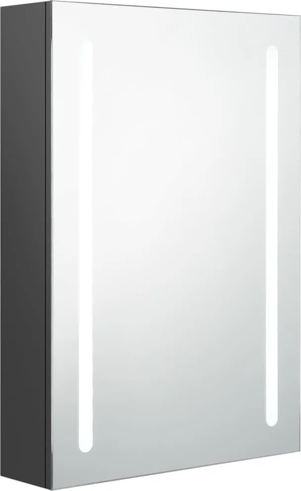 vidaXL szürke LED-es tükrös fürdőszobaszekrény 50 x 13 x 70 cm