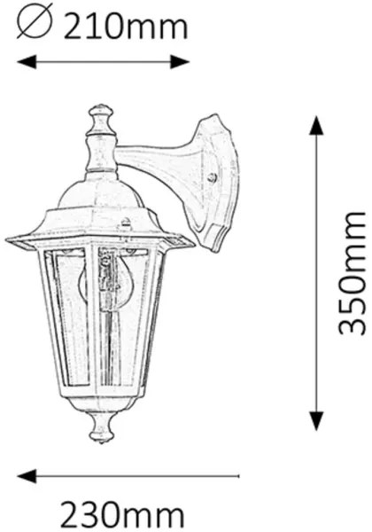 Rabalux 8202 - Kültéri fali lámpa VELENCE 1xE27/60W/230V