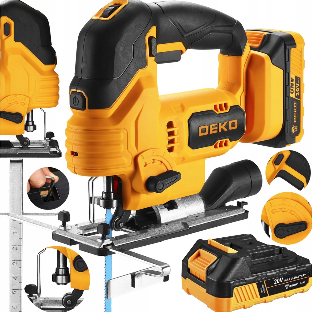 Akkumulátoros Acél Fa Szúrófűrész 20V 2Ah Fűrészlap Készlet Deko