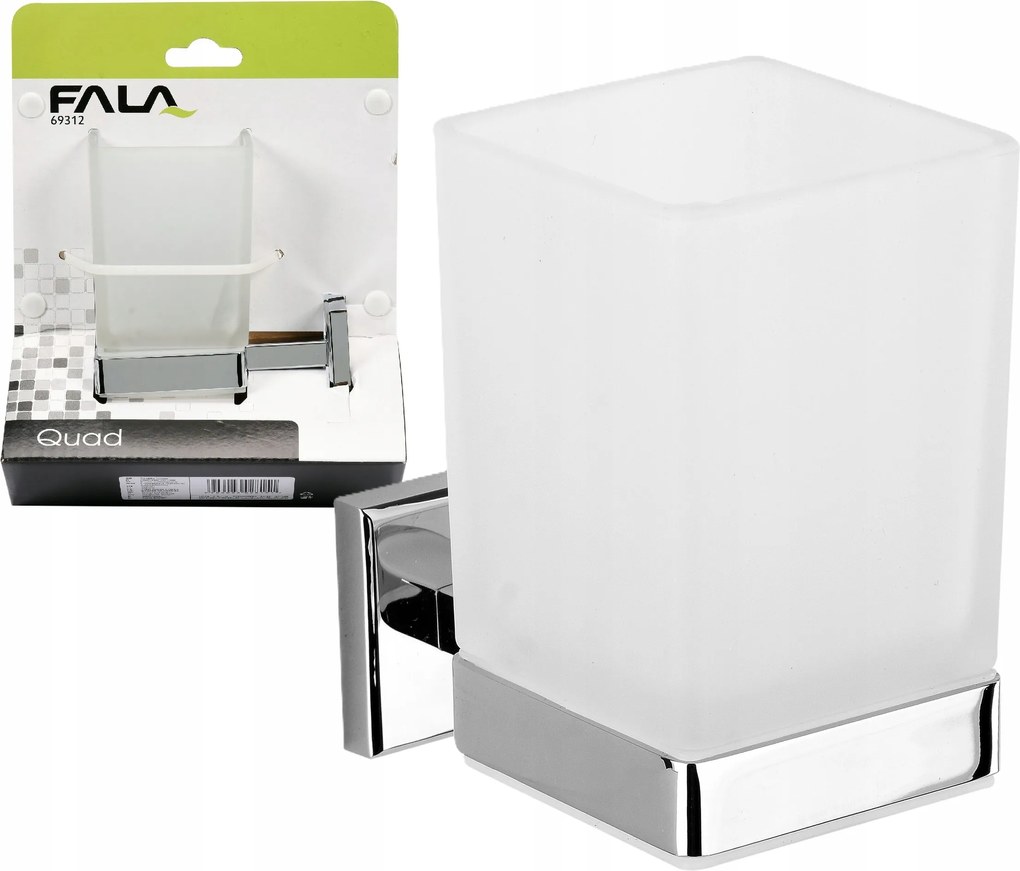 Kozmetikai Bögre Fali Fogkefe Lógó Üveg Quad Króm 69312