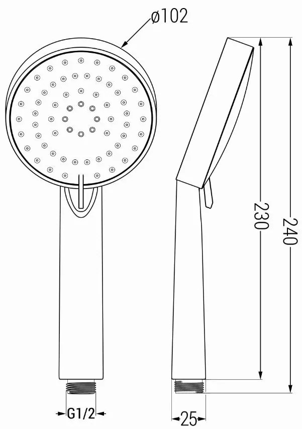 Mexen tartozékok - 1 pontos kézizuhany készlet R-75, króm / fehér, 785756052-02