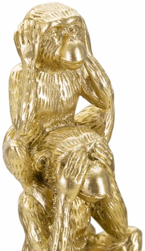 Golden Wise Monkeys – Három bölcs majom szobor dekoráció 10,5X30 cm
