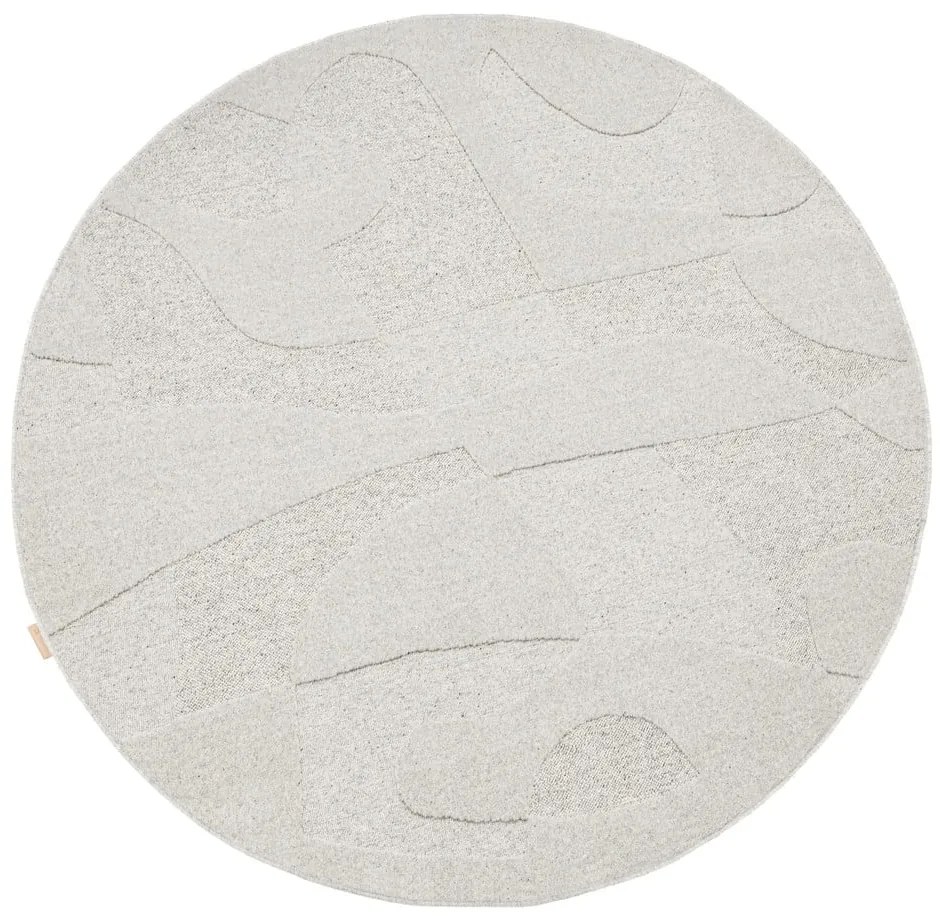 Világosszürke gyapjú kerek szőnyeg ø 120 cm Morphic Botanica – Agnella