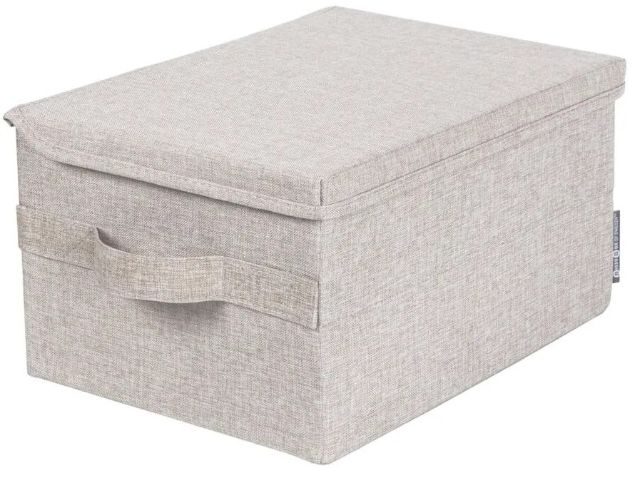 Bézs fedeles textil tárolódoboz 35x26x19 cm Soft Storage – Bigso