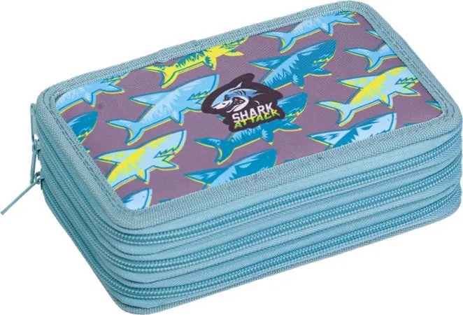 Tolltartó, 3 emeletes, cipzáras, LIZZYSULI, Shark Attack (TICLTT3ESA)