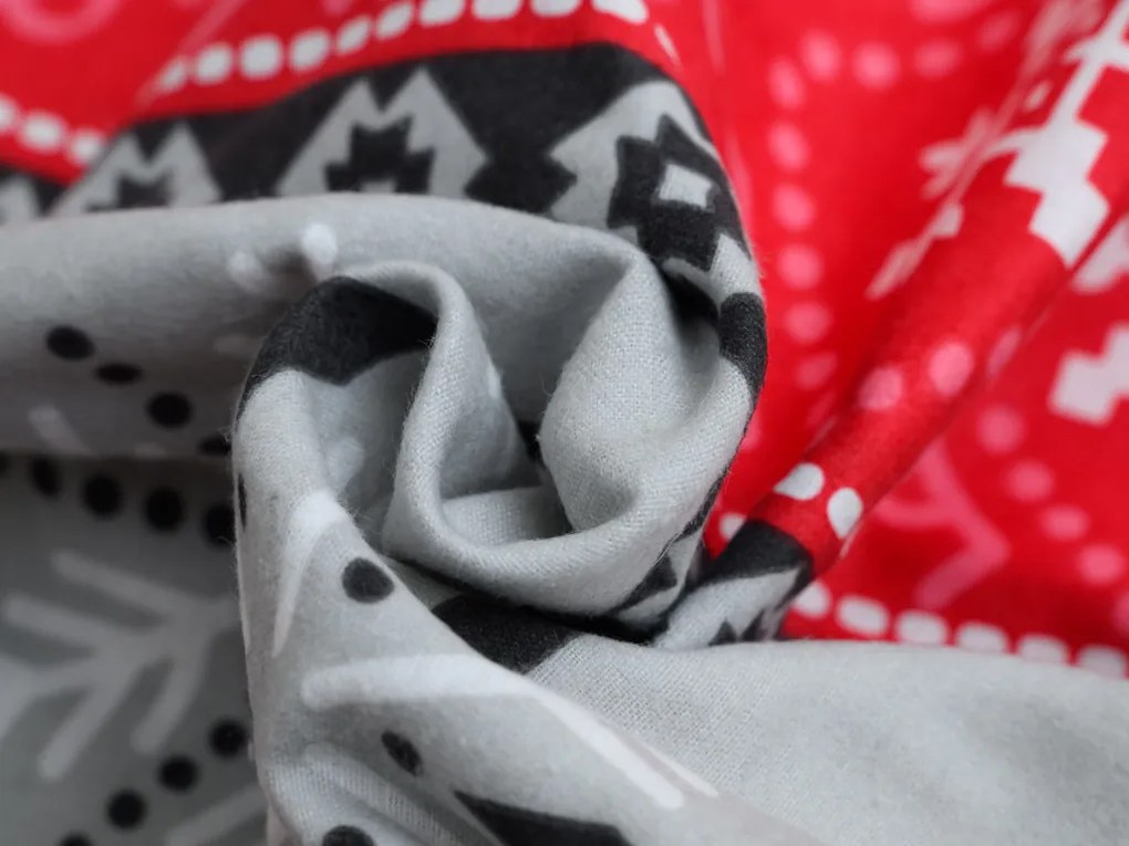 Flanel ágynemű SNOWY FOREST szürke Ágyneműhuzat mérete: 70 x 90 cm | 140 x 200 cm