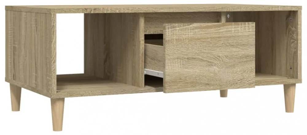 sonoma tölgy színű szerelt fa dohányzóasztal 90 x 50 x 36,5 cm