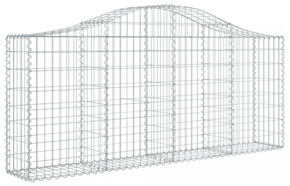 15 db íves horganyzott vas gabion kosár 200x30x80/100 cm