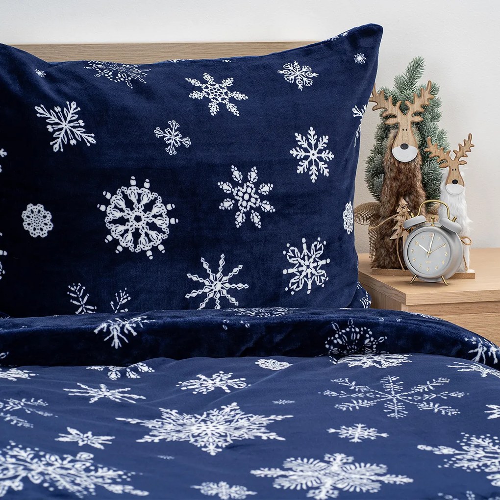 4Home Midnight Snowfall mikroflanel ágynemű, 140 x 220 cm, 70 x 90 cm