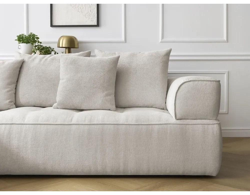 Bézs zsenília sarokkanapé (bal oldali-L alakú) Whesley – Bobochic Paris