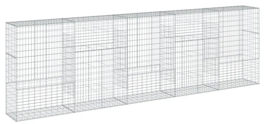 horganyzott vas gabion kosár fedéllel 500 x 50 x 150 cm