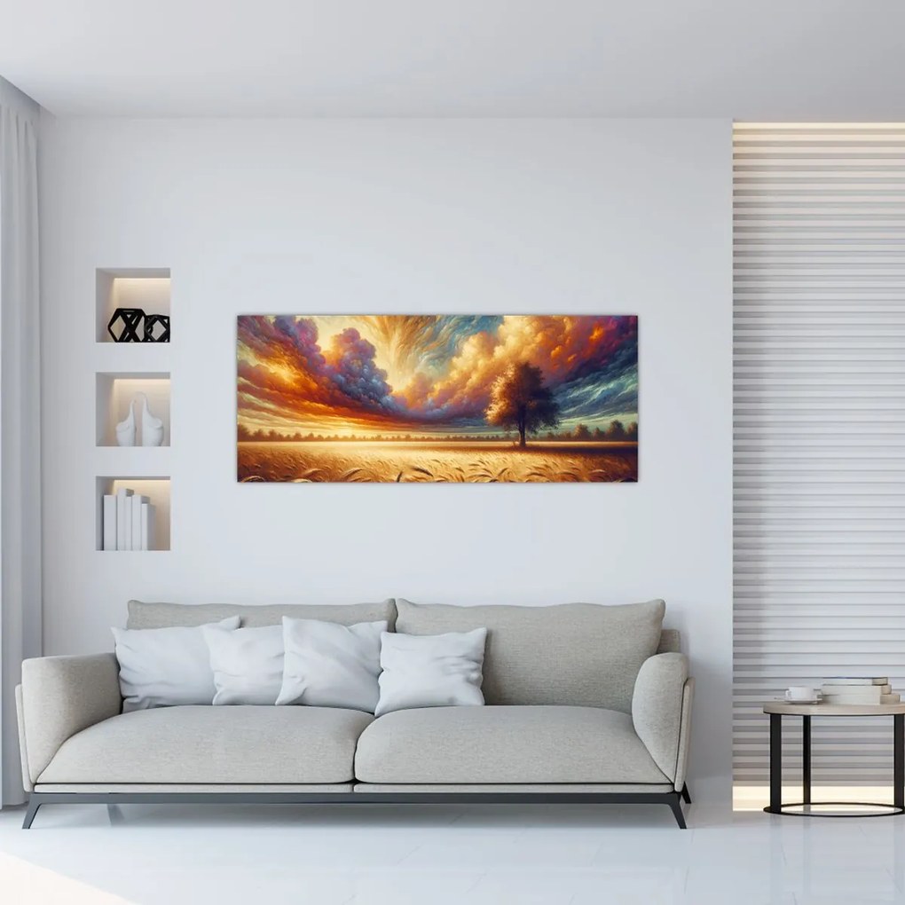 Kép – Fa a mezőn (120x50 cm)