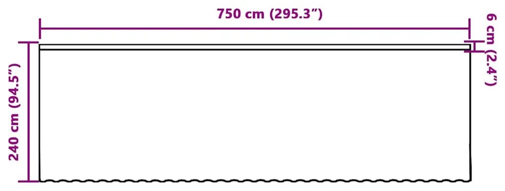 Függönyök függönyökkel Fehér 750 x 240 cm Poliészter