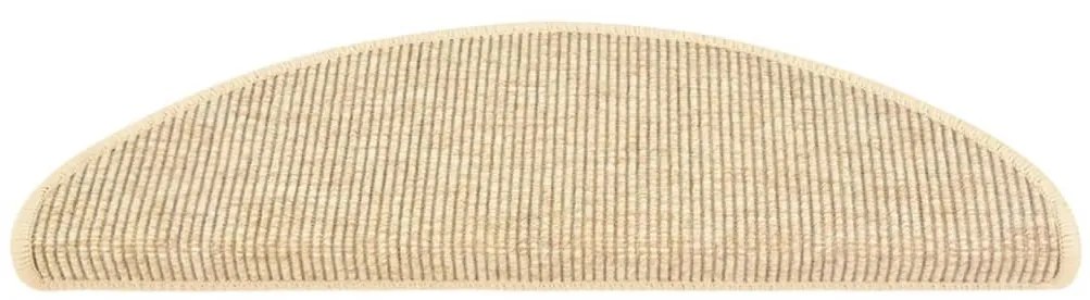 15 db világos bézs, félkör alakú, nagy lépcsőszőnyegek 65 x 21 x 4 cm