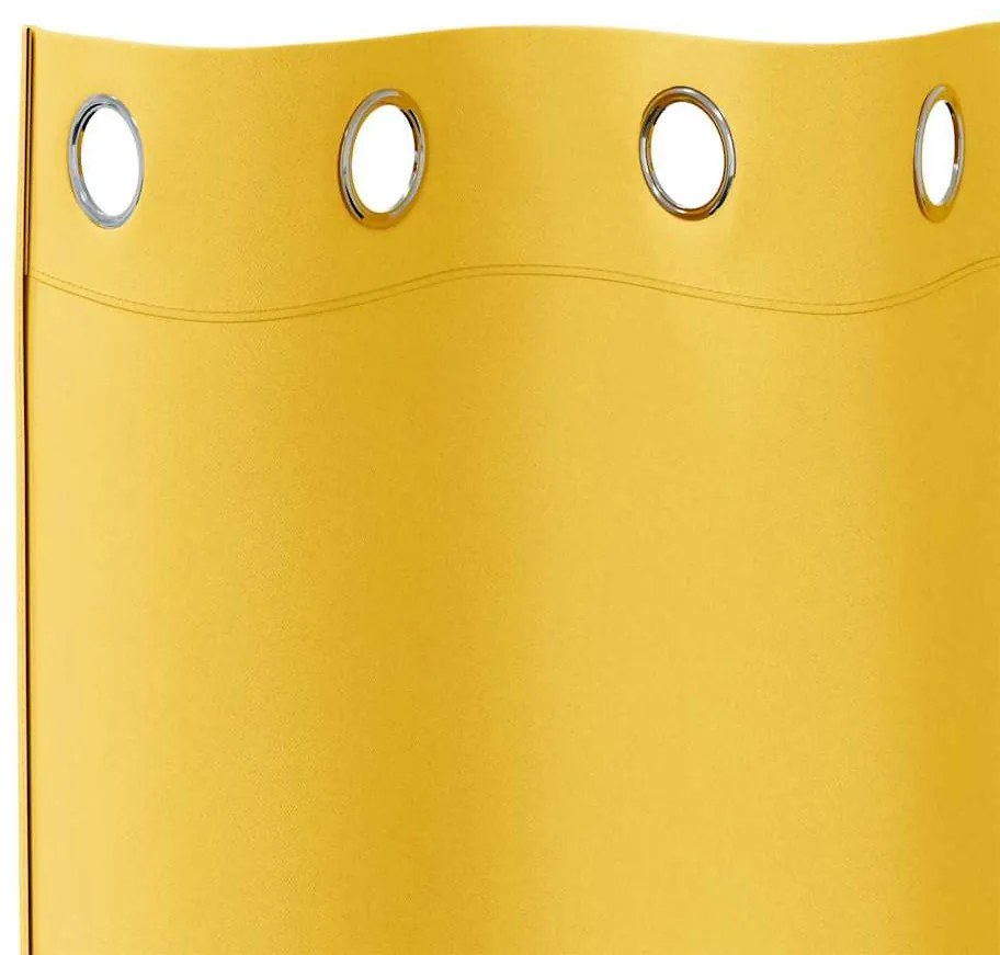 Függönyök függönyökkel 2 pcs mustársárga 260x140cm Poliészter