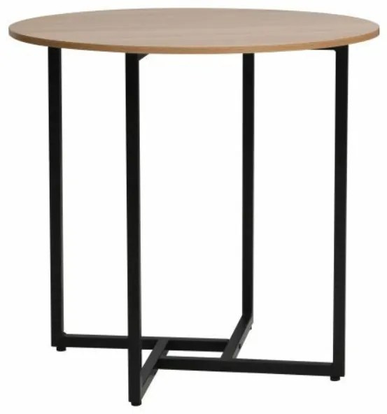 Alto II kerek étkezőasztal tölgy/fekete 80 cm