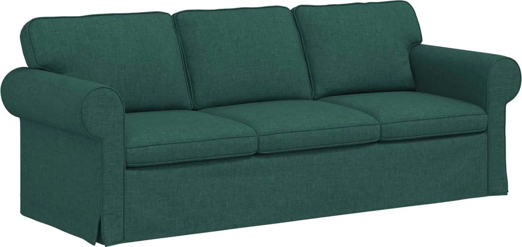 vidaXL Kanapé Sötétzöld 215 x 82 x 80 cm szövet
