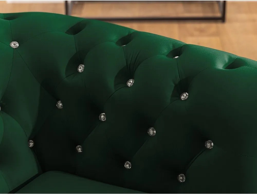 Zöld bársony kinyitható sarokkanapé (bal oldali-L alakú) York Blik – Ropez