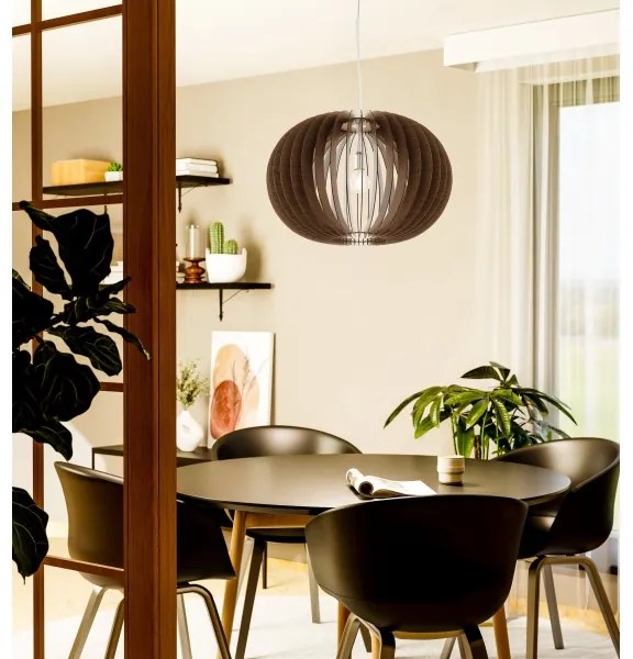 Eglo 95026 - STELLATO függőlámpa kábellel 1xE27/60W/230V átm. 70 cm barna