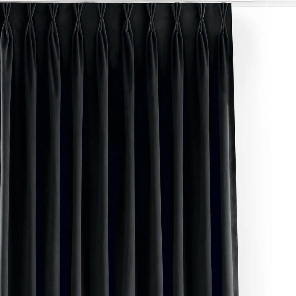 Fekete bársony dimout (részleges sötétítő) függöny 140x250 cm Velto – Filumi