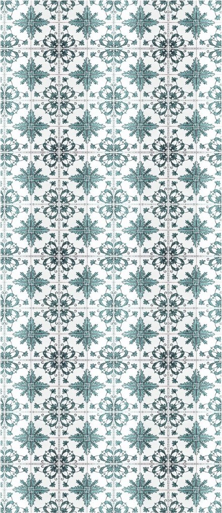 Matrica Fotótapéta Geometrikus türkiz virág kaleidoszkóp 91x211